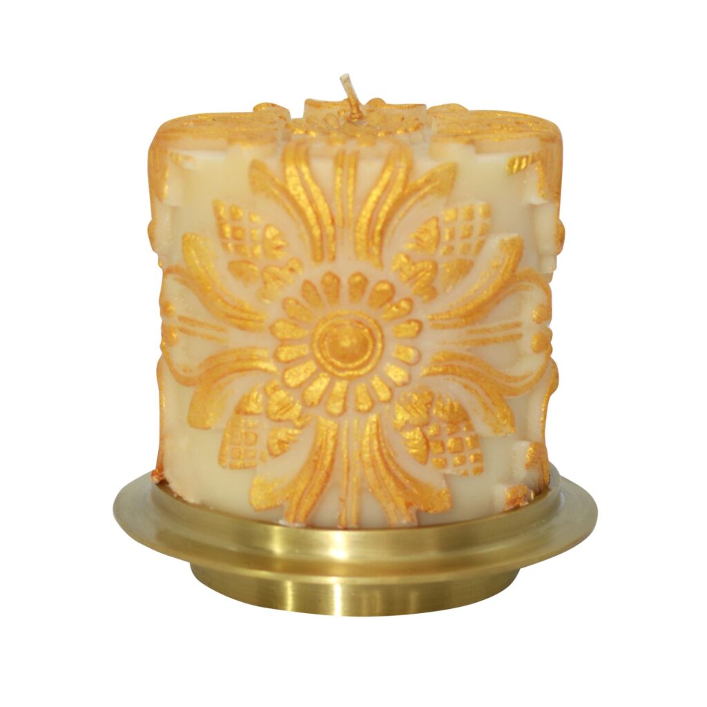 Cempaka -Pilar-gold candle-Carole Leona Design