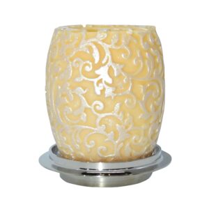 Swirl Leaf-silver candle-Carole Leona Design